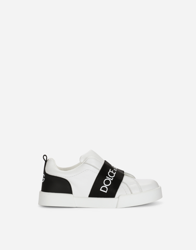 DOLCE & GABBANA CALFSKIN PORTOFINO SLIP-ON SNEAKERS