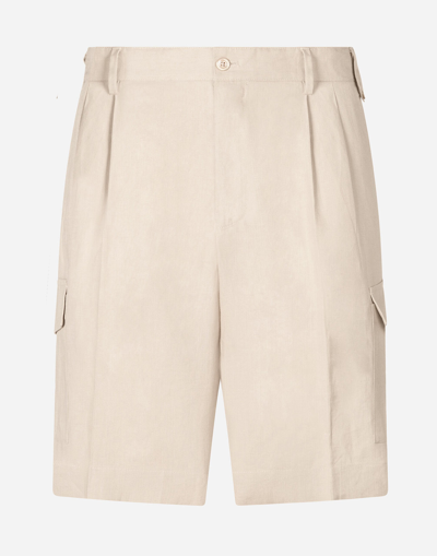 DOLCE & GABBANA BERMUDA CARGO SHORTS IN LINEN