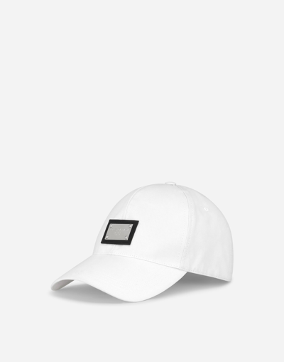 DOLCE & GABBANA COTTON BASEBALL CAP WITH BRANDED TAG