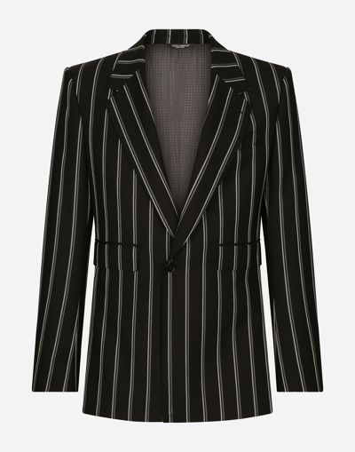 DOLCE & GABBANA PINSTRIPE WOOL SICILIA-FIT SUIT