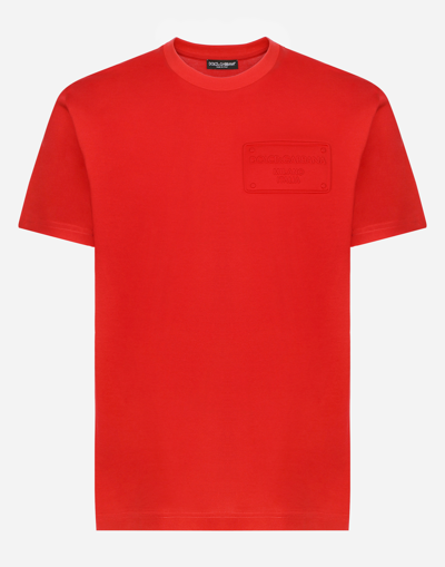 DOLCE & GABBANA T-SHIRT WITH EMBOSSED DOLCE&GABBANA TAG