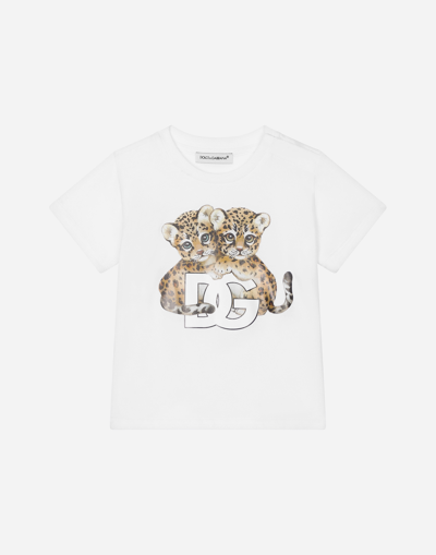 DOLCE & GABBANA SHORT-SLEEVED JERSEY T-SHIRT WITH PRINT