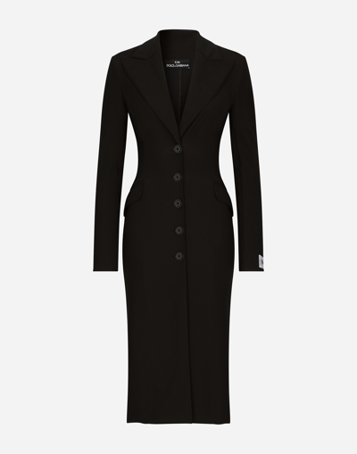 DOLCE & GABBANA KIM DOLCE&GABBANA JERSEY COAT DRESS WITH THE RE-EDITION LABEL