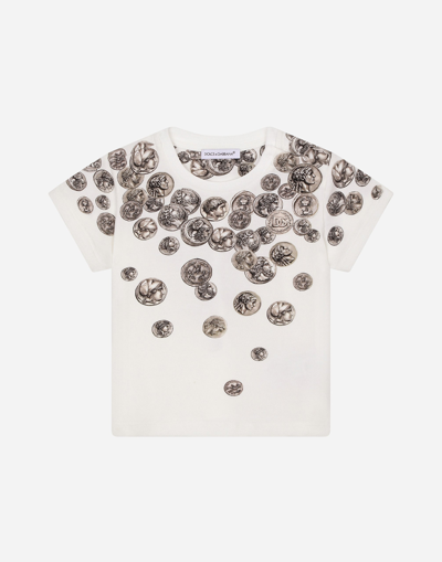 DOLCE & GABBANA OMBRÉ COIN-PRINT JERSEY T-SHIRT