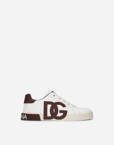 DOLCE & GABBANA PORTOFINO LIGHT SNEAKERS WITH DG LOGO PRINT