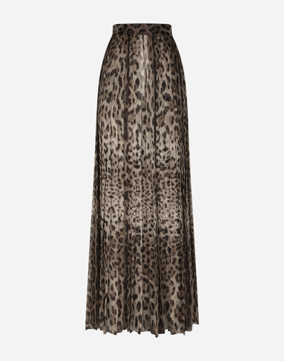 DOLCE & GABBANA LEOPARD-PRINT CHIFFON CULOTTES