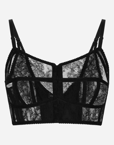 DOLCE & GABBANA LACE LINGERIE BUSTIER WITH STRAPS