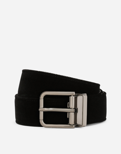 DOLCE & GABBANA COTTON VELVET BELT