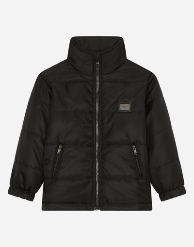 DOLCE & GABBANA NYLON JACKET WITH LOGO TAG