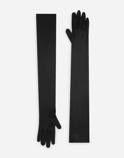 DOLCE & GABBANA LONG STRETCH SATIN GLOVES