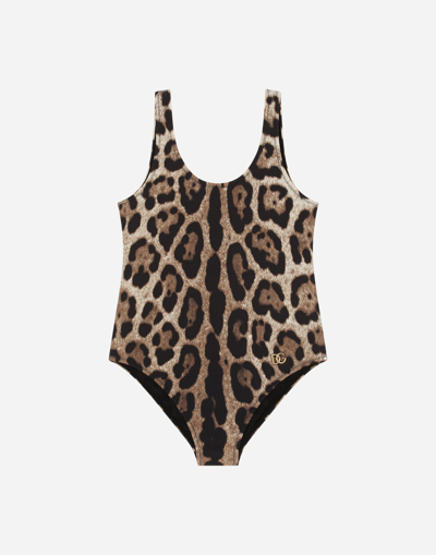 DOLCE & GABBANA LEOPARD-PRINT ONE-PIECE SWIMSUIT