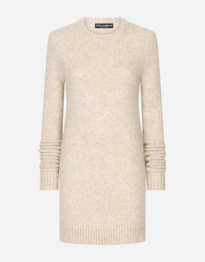 DOLCE & GABBANA LLAMA WOOL ROUND-NECK DRESS