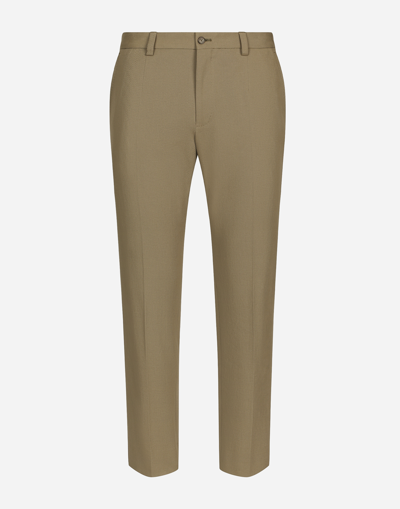 DOLCE & GABBANA STRETCH COTTON AND CASHMERE PANTS