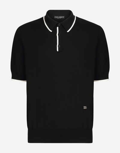 DOLCE & GABBANA COTTON POLO-SHIRT WITH DG PATCH