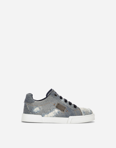 DOLCE & GABBANA DENIM PORTOFINO LIGHT SNEAKERS