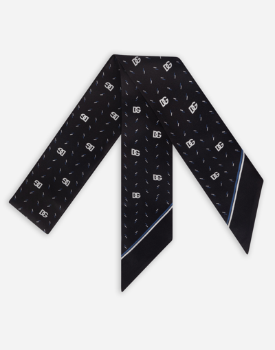 DOLCE & GABBANA COTTON SCARF WITH POLKA-DOT PRINT