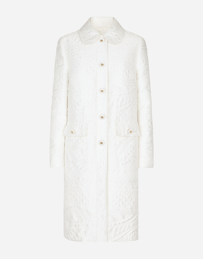 DOLCE & GABBANA BROCADE COAT WITH DG BUTTONS