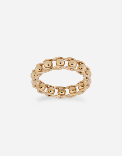 DOLCE & GABBANA TRADITION YELLOW GOLD ROSARY BAND RING