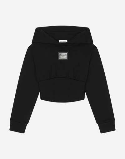 DOLCE & GABBANA HOODIE WITH CORSET DETAILS