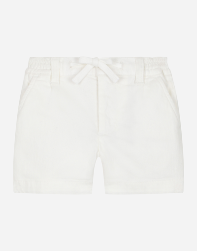 DOLCE & GABBANA GARMENT-DYED GABARDINE SHORTS
