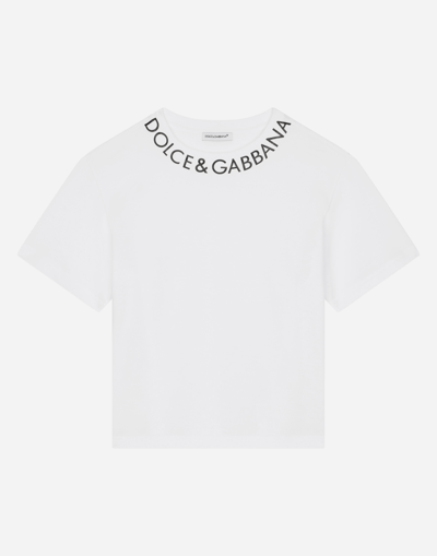 DOLCE & GABBANA JERSEY T-SHIRT WITH LOGO PRINT