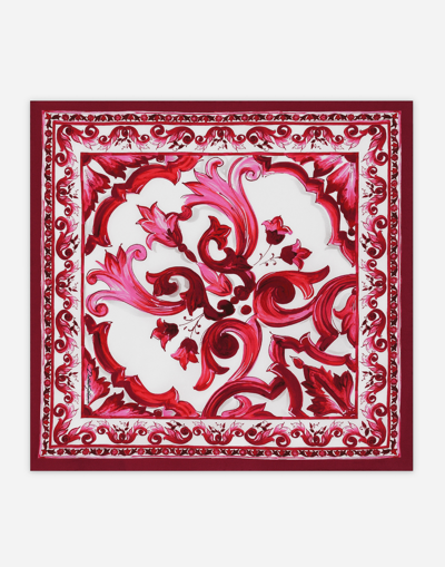 DOLCE & GABBANA MAJOLICA-PRINT TWILL SCARF (50 X 50)