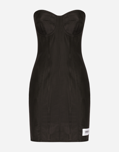 DOLCE & GABBANA KIM DOLCE&GABBANA MOIRÉ FAILLE MINIDRESS
