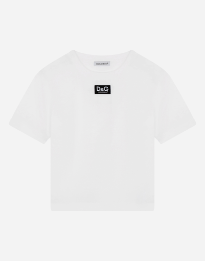 DOLCE & GABBANA JERSEY T-SHIRT WITH DG LOGO