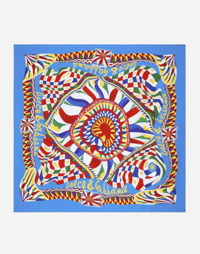 DOLCE & GABBANA CARRETTO-PRINT TWILL SCARF (90X90)