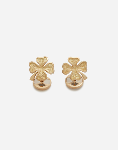 DOLCE & GABBANA GOOD LUCK CUFFLINKS IN YELLOW GOLD