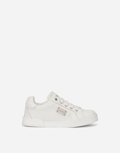 DOLCE & GABBANA CALFSKIN PORTOFINO LIGHT SNEAKERS