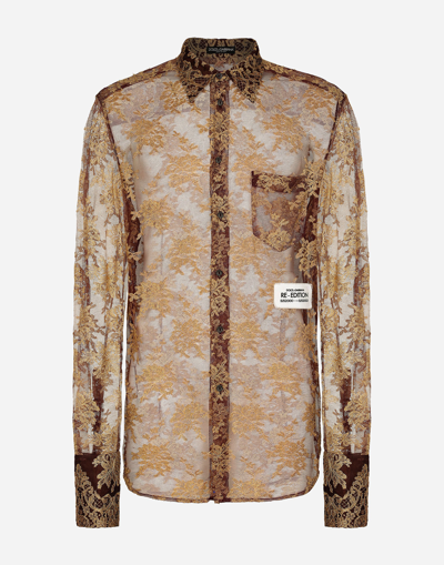 DOLCE & GABBANA FLORAL LACE SHIRT