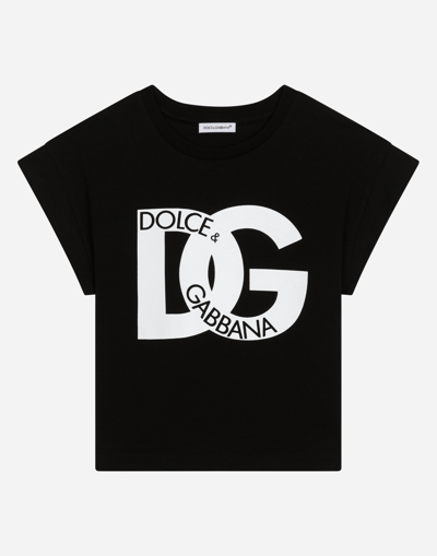 DOLCE & GABBANA JERSEY T-SHIRT WITH DG MAXI-LOGO