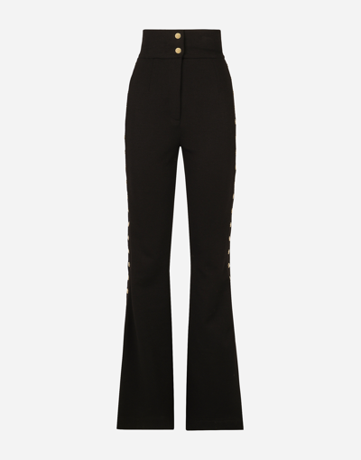 DOLCE & GABBANA FULL MILANO PANTS WITH BUTTONS DOWN THE SIDE