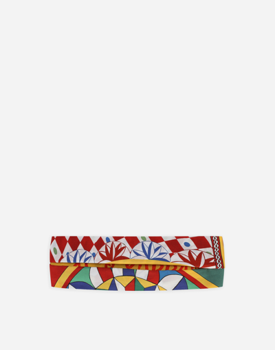 DOLCE & GABBANA CARRETTO-PRINT POPLIN BANDANNA