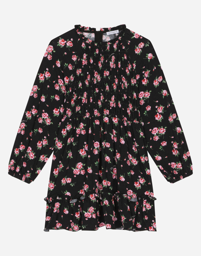 DOLCE & GABBANA LONG-SLEEVED PRINTED DRESS