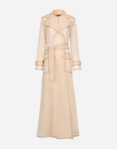 DOLCE & GABBANA KIM DOLCE&GABBANA MARQUISETTE TRENCH COAT WITH BELT