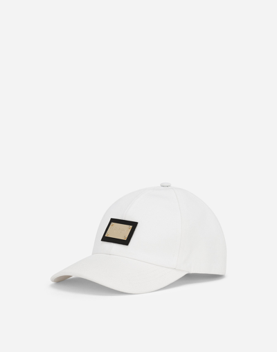 DOLCE & GABBANA GABARDINE BASEBALL CAP WITH DG LOGO