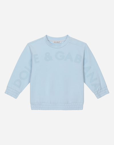 DOLCE & GABBANA ROUND-NECK SWEATSHIRT WITH LOGO PRINT