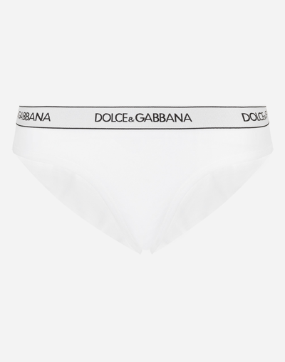 DOLCE & GABBANA JERSEY BRAZILIAN BRIEFS WITH BRANDED ELASTIC