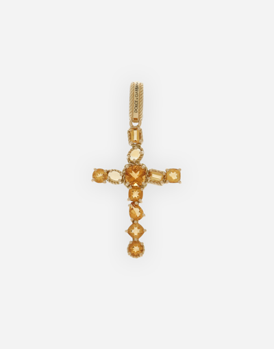DOLCE & GABBANA ANNA CHARM IN YELLOW GOLD 18KT WITH CITRINES QUARTZES