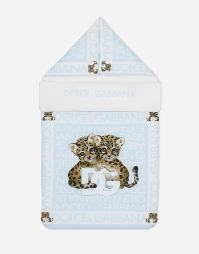 DOLCE & GABBANA JERSEY SLEEP SACK WITH ALL-OVER LOGO PRINT
