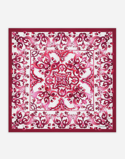 DOLCE & GABBANA MAJOLICA-PRINT TWILL SCARF (70 X 70)