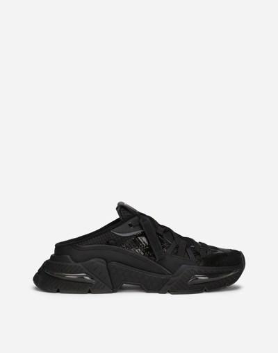DOLCE & GABBANA MIXED-MATERIAL AIRMASTER MULE SNEAKERS