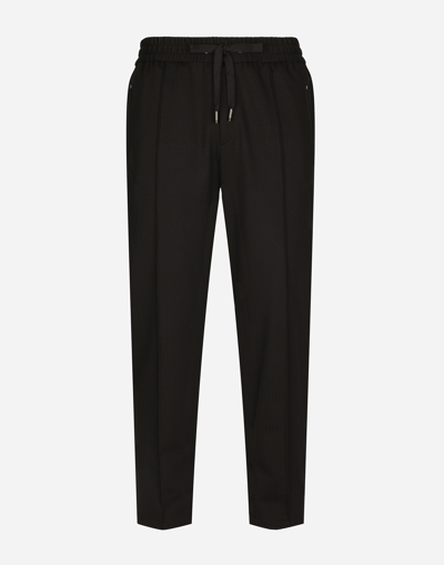 DOLCE & GABBANA HERRINGBONE JERSEY JOGGING PANTS