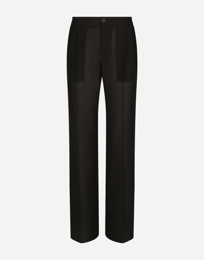 DOLCE & GABBANA TAILORED STRAIGHT-LEG PANTS IN TECHNICAL COTTON