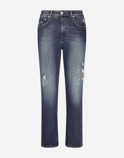 DOLCE & GABBANA BOYFRIEND JEANS WITH RIPS