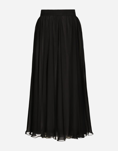 DOLCE & GABBANA HIGH-WAISTED CHIFFON CIRCLE SKIRT