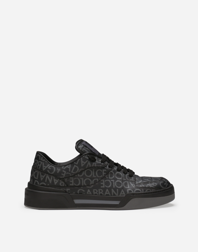 DOLCE & GABBANA COATED JACQUARD NEW ROMA SNEAKERS