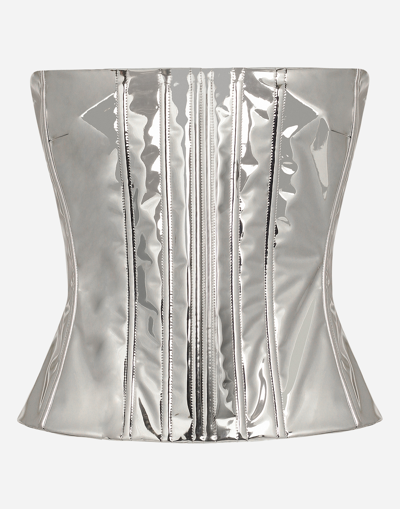 DOLCE & GABBANA KIM DOLCE&GABBANA FOILED SATIN CORSET